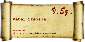 Vatai Szabina névjegykártya